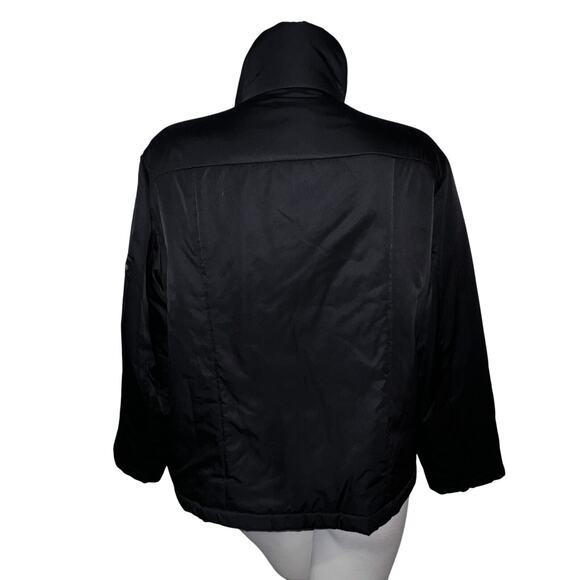 CHICO'S Jacket Size L (2) Black Polyester Puffer Zip Pocket Zippered Coat - Picture 6 of 7